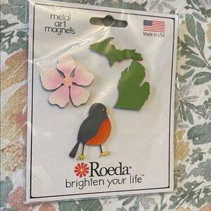 Roeda Michigan Spring Metal Art Magnets - NWT